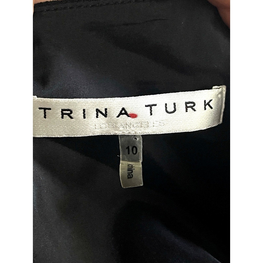 Trina Turk Uster Women Sleeveless Chiffon Layers Jumpsuit Size 10 Black Occasion - Picture 8 of 12